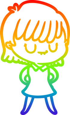 gökkuşağı gradyan çizimi bir insan tarafından çizilmiş bir karikatür kadın