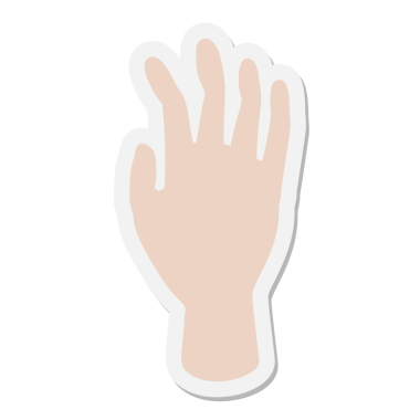 Bir insan tarafından çizilmiş el çıkartması.