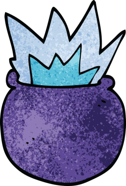 Bir insan tarafından çizilmiş, patlayan karalama kazanı.