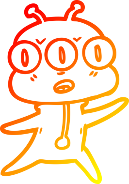 Bir insan tarafından çizilmiş üç gözlü bir karikatür çizimi.