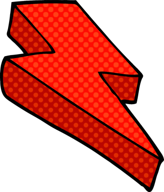 Bir insan tarafından çizilmiş karalama yıldırımı.