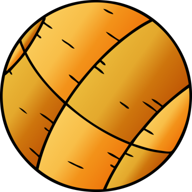 Bir insan tarafından çizilen basket topunun gradyan karikatürü.