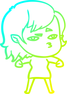 Bir insan tarafından çizilmiş bir vampir kız çizgi filmi.