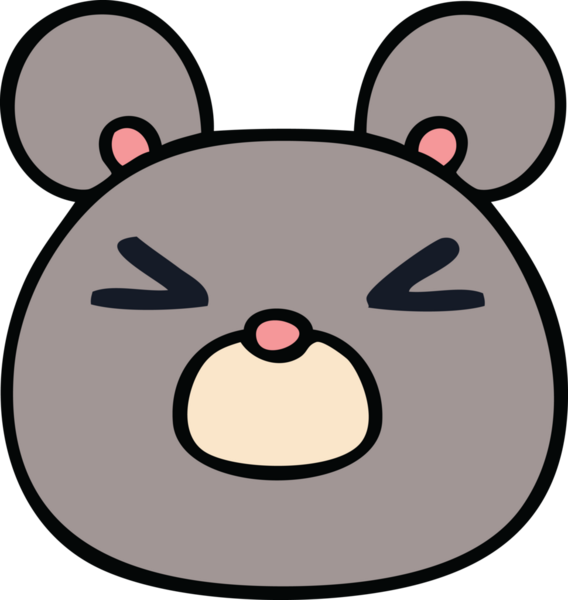 Bir insan tarafından çizilmiş garip bir fare yüzü.