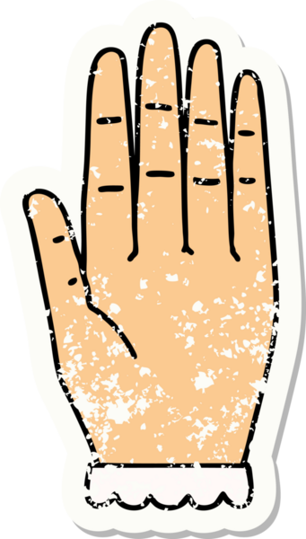 Bir insan tarafından çizilmiş geleneksel bir el dövmesi.