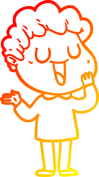 Bir insan tarafından çizilmiş gülen bir çizgi film karakterinin sıcak çizgi çizimi.