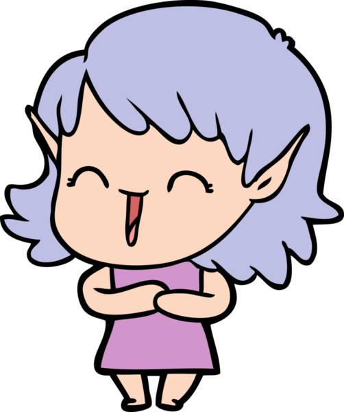 Bir insan tarafından çizilmiş bir elf kızı.