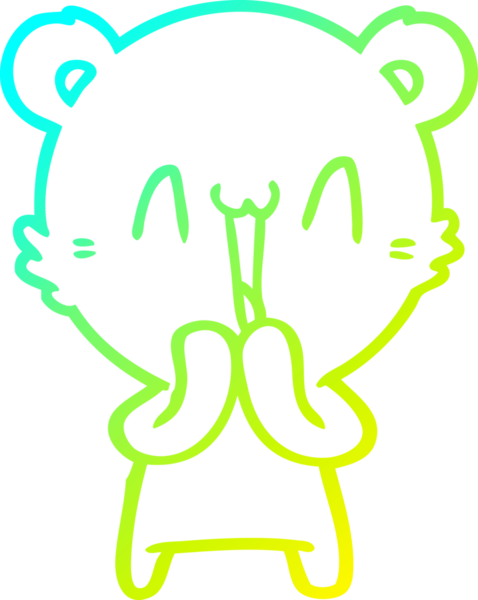 Bir insan tarafından çizilen mutlu ayı karikatürünün soğuk gradyanı.