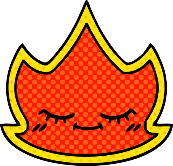 Bir insan tarafından çizilmiş çizgi roman tarzı bir ateş.
