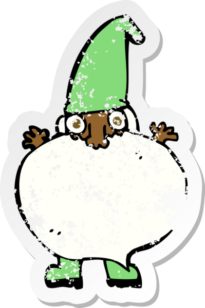 Bir insan tarafından çizilmiş küçük bir Noel Baba çizgi filminin gerilimli yapıştırması.