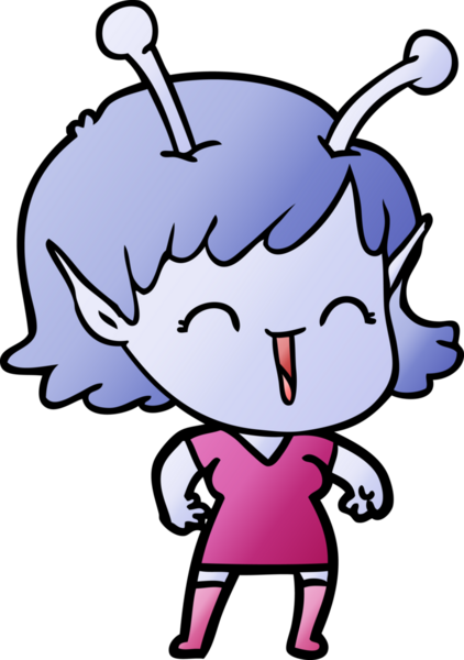 Bir insan tarafından çizilmiş uzaylı kız.