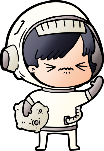 Bir insan tarafından çizilmiş kızgın uzay kızı.