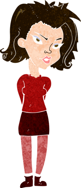 Bir insan tarafından çizilmiş karikatür kadın.