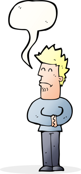 Bir insan tarafından çizilmiş konuşma balonlu sinirli bir adam.