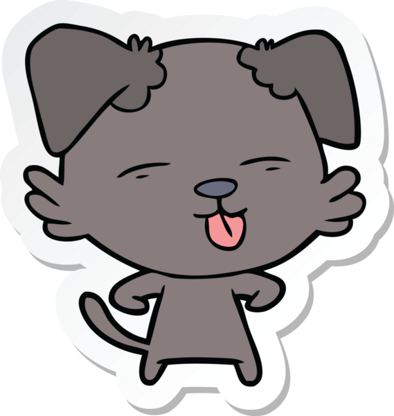 Bir insan tarafından çizilmiş bir köpeğin çıkartması.