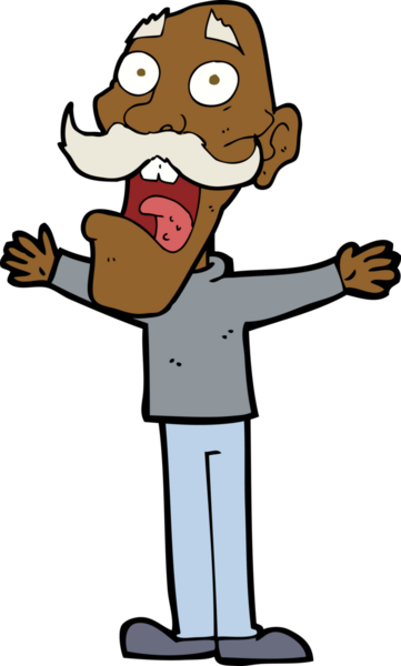 Çizgi film bir insan tarafından çizilmiş yaşlı bir adam stresli