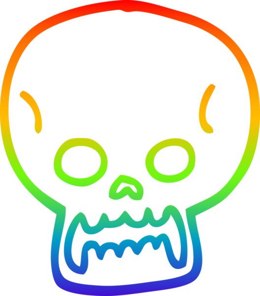 Bir insan tarafından çizilen cadılar bayramı kafatası çizgi çizimi