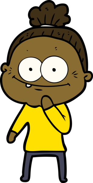 Bir insan tarafından çizilmiş mutlu yaşlı kadın çizgi filmi.