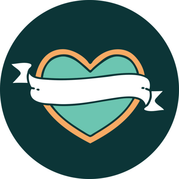 Bir insan tarafından çizilmiş kalp ve bayrağın ikonik dövme şekli