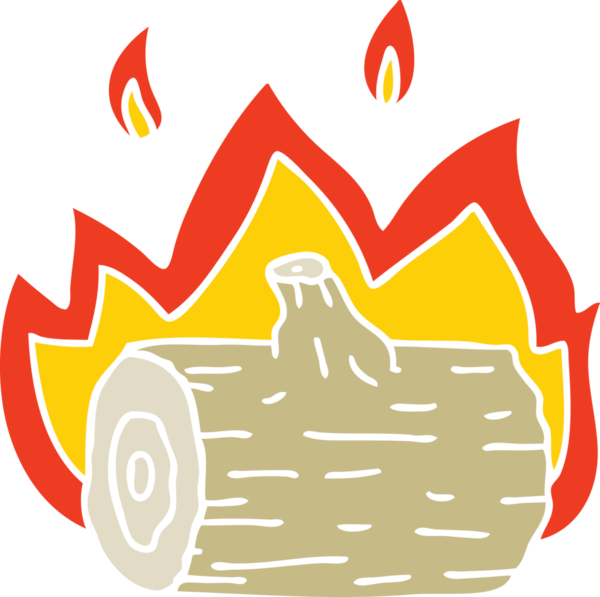 Bir insan tarafından çizilmiş garip bir kamp ateşi.