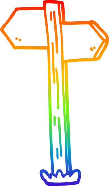 gökkuşağı gradyan çizgi çizimi bir insan tarafından çizilmiş tabela direkleri