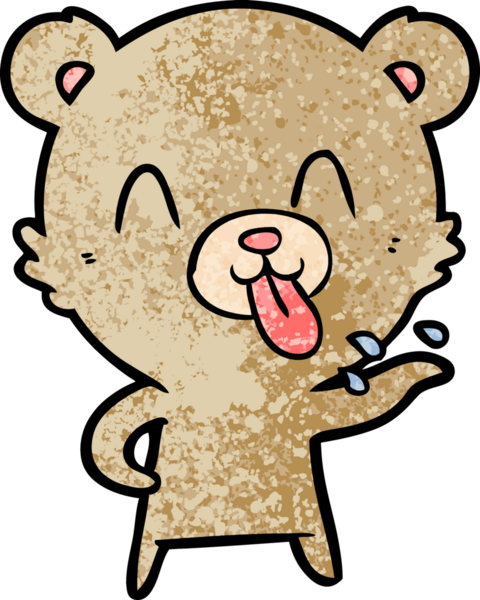 Bir insan tarafından çizilmiş kaba çizgi film ayısı.