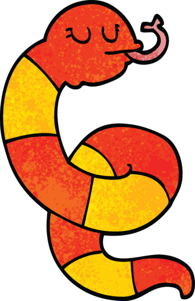Bir insan tarafından çizilmiş zehirli bir yılan.