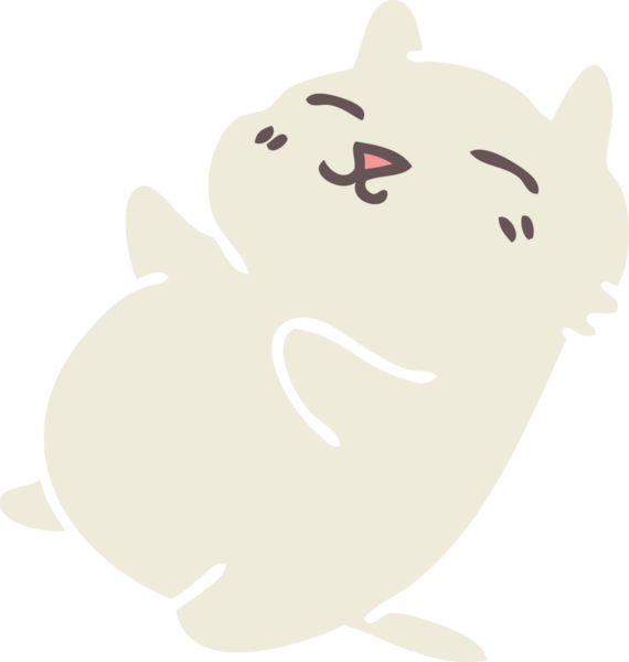 Bir insan tarafından çizilmiş garip çizgi film kedisi.