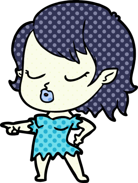 Bir insan tarafından çizilmiş şirin vampir kız çizgi filmi.