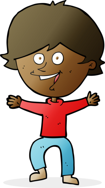 Bir insan tarafından çizilmiş mutlu çocuk çizgi filmi.