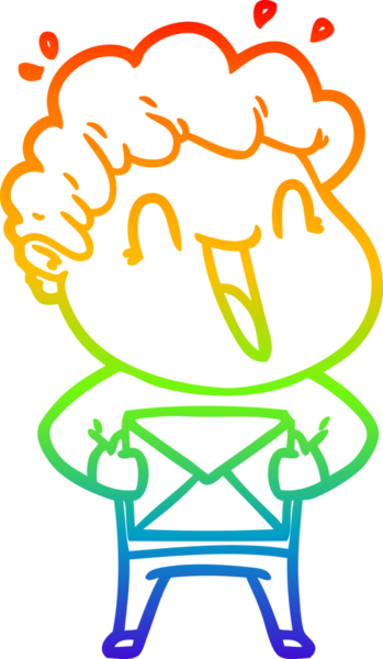 Bir insan tarafından çizilmiş mutlu bir adamın çizgi çizimi.