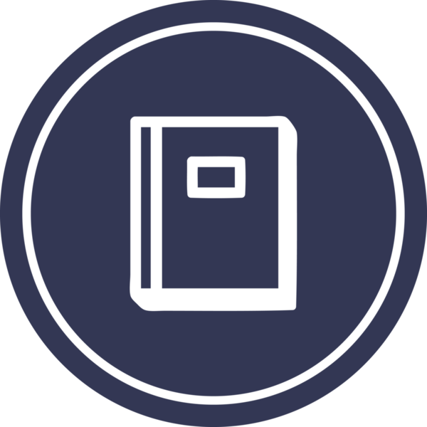 Bir insan tarafından çizilmiş eğitici kitap dairesel simgesi