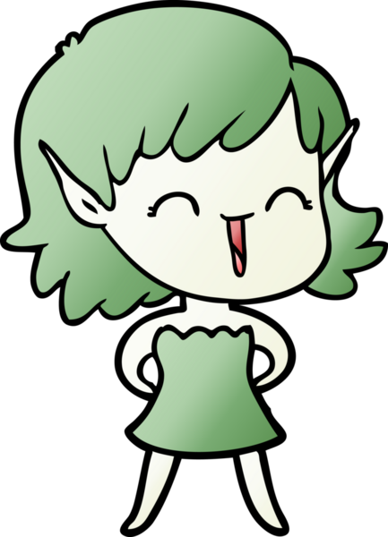 Bir insan tarafından çizilmiş bir elf kızı.