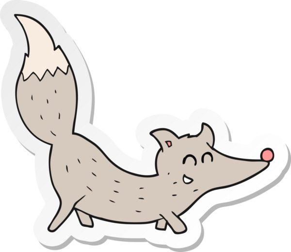 Bir insan tarafından çizilmiş küçük bir kurdun çıkartması.