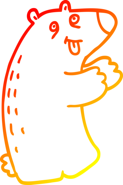 Bir insan tarafından çizilmiş bir kutup ayısının sıcak çizgi çizimi