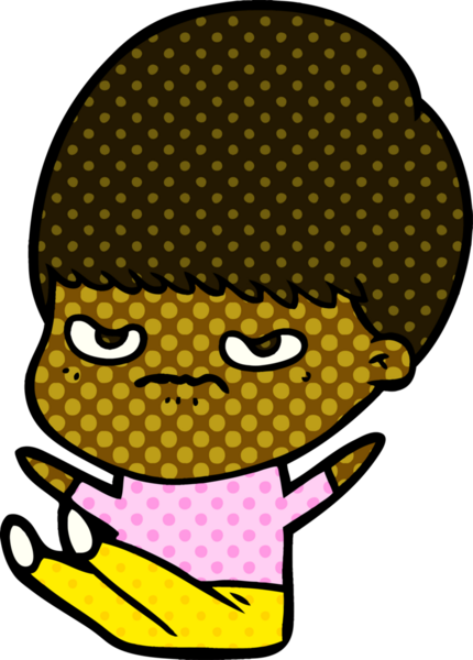 Bir insan tarafından çizilmiş çizgi film çocuğu.