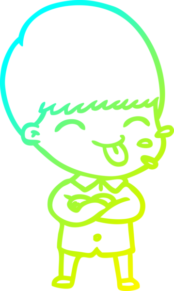 Bir çizgi film karakterinin insan tarafından çizilmiş bir dili dışarı çıkarması.