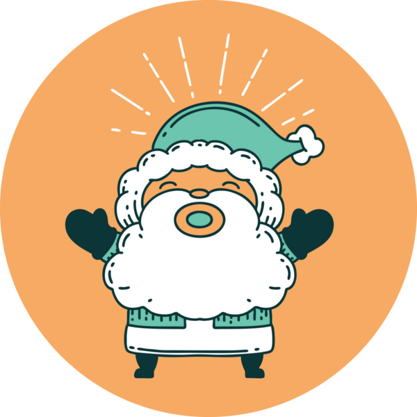 Bir insan tarafından çizilmiş dövme stili Noel Baba karakterinin simgesi