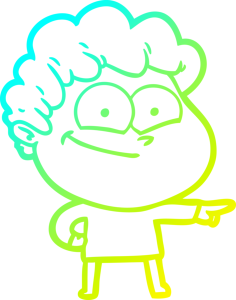 Bir insan tarafından çizilmiş mutlu bir adamın soğuk çizgi çizimi.