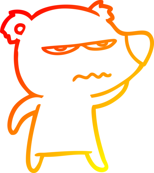 Bir insan tarafından çizilmiş kızgın bir ayı karikatürü.