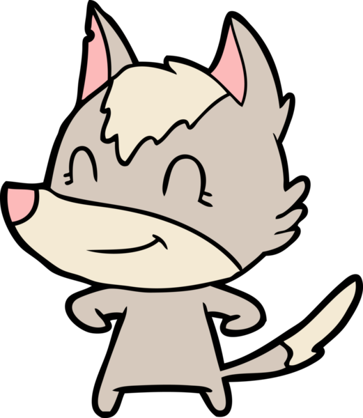 Bir insan tarafından çizilmiş dost canlısı bir kurt.