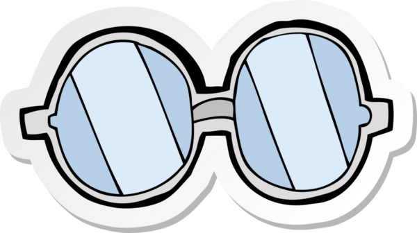 Bir insan tarafından çizilmiş çizgi film gözlüğünün çıkartması.