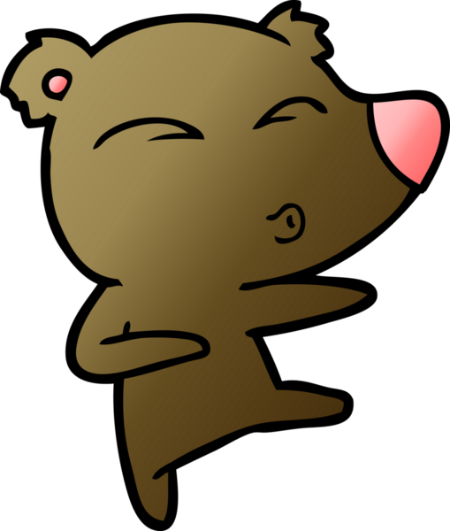 bir insan tarafından çizilmiş bir karikatür ıslık ayısı