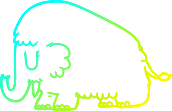 Bir insan tarafından çizilmiş bir mamut çizgi çizimi.