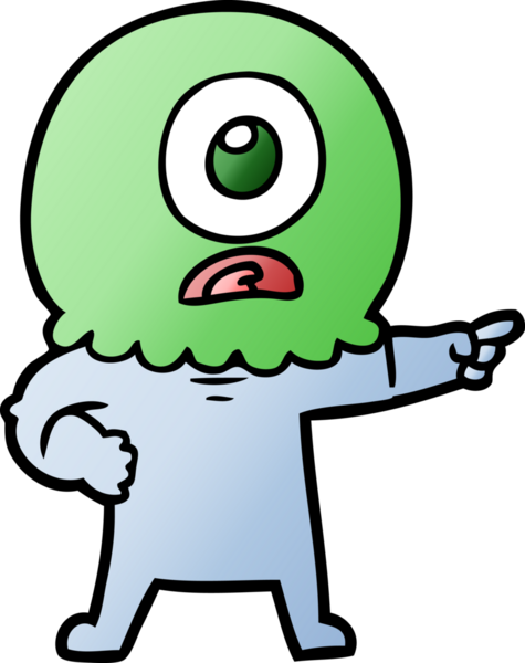 Çizgi film Tepegöz uzaylı uzay adamı bir insan tarafından çizilmiş.