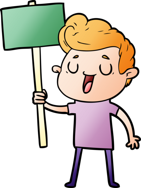 Bir insan tarafından çizilmiş mutlu çizgi film adamı.