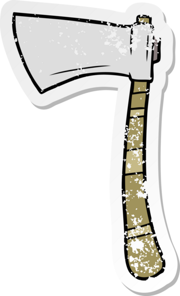 Bir insan tarafından çizilmiş viking baltası.