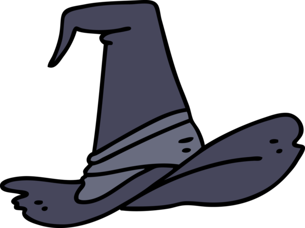 Bir insan tarafından çizilmiş ürkütücü bir cadı şapkası.