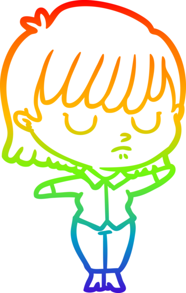 gökkuşağı gradyan çizimi bir insan tarafından çizilmiş bir karikatür kadın