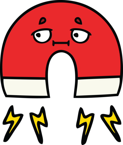 Bir insan tarafından çizilmiş şirin bir mıknatıs karikatürü